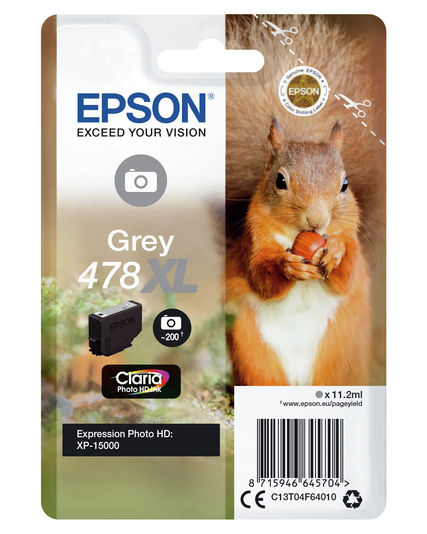 Epson Squirrel Singlepack Grey 478XL Claria Photo HD Ink – Bild 2