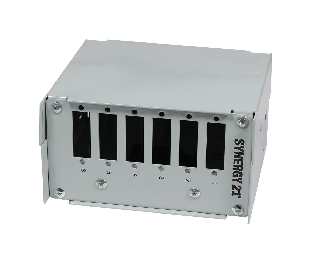 LWL-Patchpanel für Hutschiene(DIN), 6xSC-Duplex/LC-Quad-Buchsen, ohne Kupplungen, Lichtgrau, Synergy 21, LWL-Patchpanel für Hutschiene(DIN), 6xSC-Duplex/LC-Quad-Buchsen, ohne Kupplungen, Lichtgrau, Synergy 21,