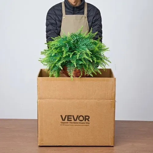 VEVOR 2 Stk. Künstliche Farne Hängend, Künstliche Pflanzen mit 584mm Aufhängelänge aus Kunststoff & Seidenstoff, UV-beständige Artifizielle Boston Farne mit Topf für Haus Garten Balkon Büro Dekoration – Bild 8