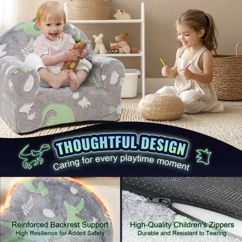 VEVOR Kindersofa Kleinkinderstuhl leuchtet im Dunkeln, weiches und bequemes Kleinkindersofa, Couch plüschiger kuscheliger Lesestuhl für Kinder, kleiner Armlehnenstuhl Spielzimmermöbel Geschenke – Bild 4