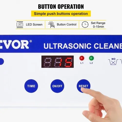 VEVOR Ultraschallreiniger 0,8 L, Ultraschall Reinigungsgerät 40 kHz, Schmuckreiniger Ultraschall 24 W, digitaler Ultraschallreiniger mit LED-Anzeige, Ultraschallreinigungsgerät Brillen Ultraschall – Bild 3