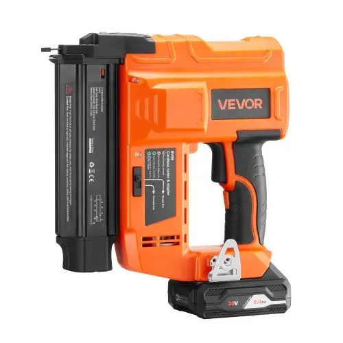 VEVOR Akku-Nagler 18 Gauge 20 V akkubetriebene Nagelpistole, 100 Nägel/min, mit 500 Nägeln & 2,0 Ah Lithiumbatterie & Ladegerät & einstellbarer Nageltiefe, für Heimwerkerarbeiten Holzbearbeitung – Bild 8