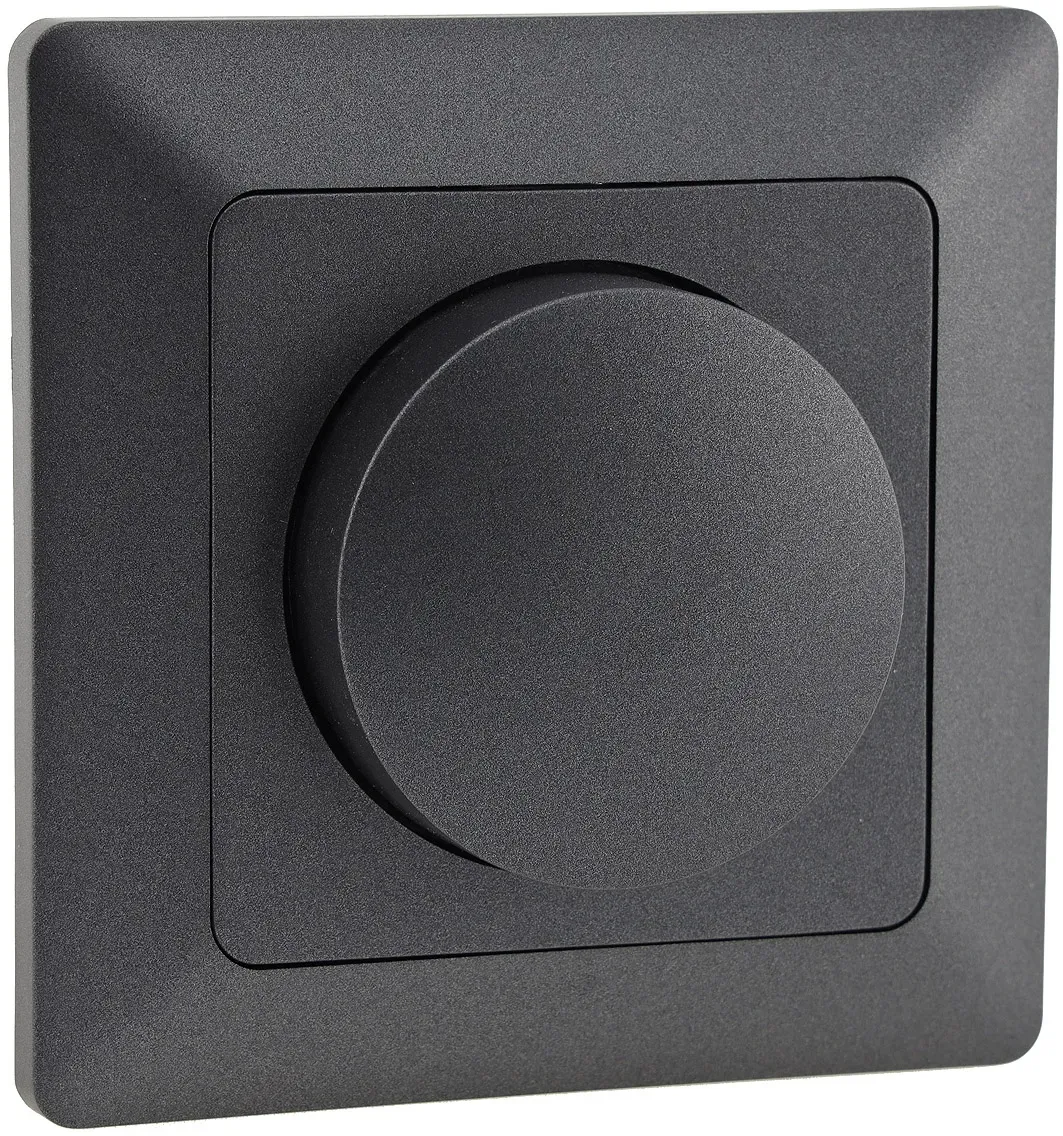 MILOS Dimmer für LED Lampen, Anthrazit 250V~/ 3-60W, inkl. Rahmen, UP MILOS Dimmer für LED Lampen, Anthrazit 250V~/ 3-60W, inkl. Rahmen, UP