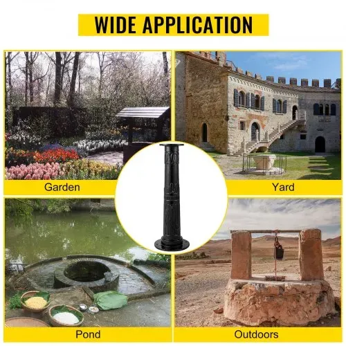 VEVOR Pumpenständer Schwengelpumpe Gusseisen Handschwengelpumpe Pumpenständer 23,7x 23,7x66cm Gartenpumpe Ständer mit Sprühfarbe beschichtet Handpumpe Ständer 8mm Dicke Schwarz für Garten Teich Hof – Bild 6