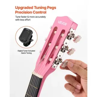 VEVOR Konzertgitarre, 780 mm Holz-Klassikgitarren-Starter-Set für Anfänger, mit Nylonsaiten, Gigbag, Gurt, Stimmgerät, zusätzlichen Saiten, Plektren, Kapodaster, Linde, für Einsteiger, Studenten, Pink VEVOR Konzertgitarre, 780 mm Holz-Klassikgitarren-Starter-Set für Anfänger, mit Nylonsaiten, Gigbag, Gurt, Stimmgerät, zusätzlichen Saiten, Plektren, Kapodaster, Linde, für Einsteiger, Studenten, Pink