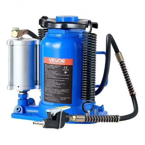 VEVOR pneumatischer Flaschenwagenhebr Wagenheber 32 t 255–415 mm Hubbereich, lufthydraulischer/manueller Stempelwagenheber Wagenheber mit Pumpe für SUV Pickup Lkw Wohnmobil Autoreparatur blau – Bild 9