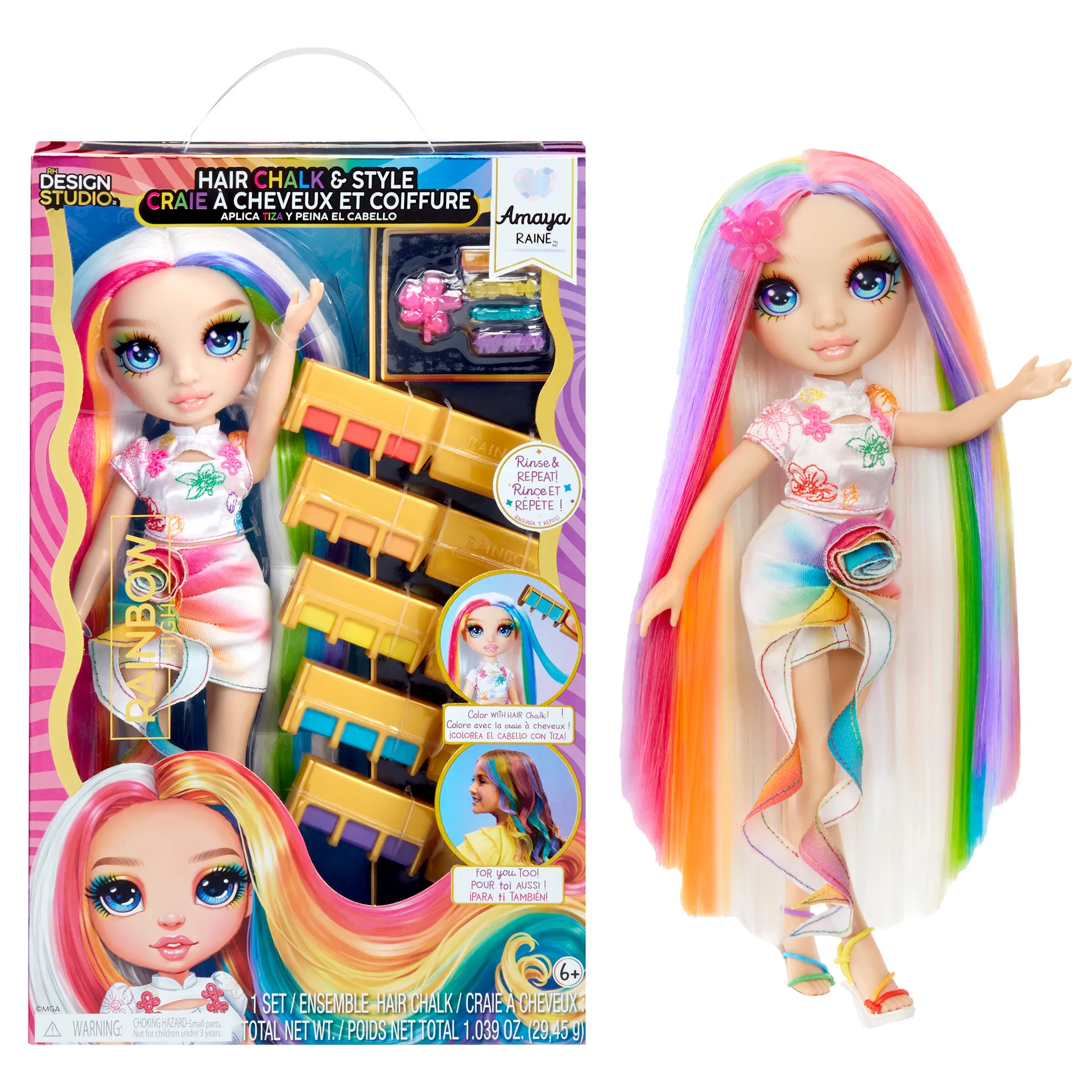 Rainbow High Hair Chalk & Style Doll- Amaya (Rainbow) Rainbow High Hair Chalk & Style Doll- Amaya (Rainbow)