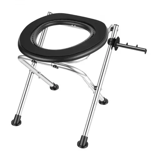 VEVOR Tragbare Campingtoilette 160 kg Belastbar, Faltbare Reisetoilette aus Edelstahl mit Weichem Sitz & Tücherhalter, Geeignet für Lkw-Fahrer Wohnmobilreisen Camping Autoreise Outdoor-Aktivitäten – Bild 8