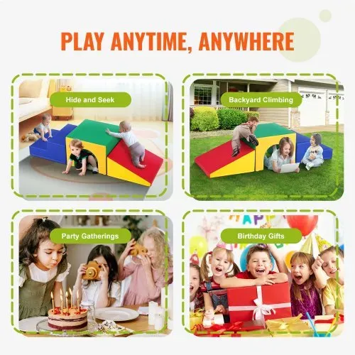 VEVOR Einzelner Tunnelkletterer, Spielset für Kleinkinder, Schaumstoff-Kletterblöcke für Kleinkinder, Kinder-Tunnellabyrinth mit Treppen und Rampe, Indoor für Kleinkinder und Vorschulkinder 3 Stück – Bild 5