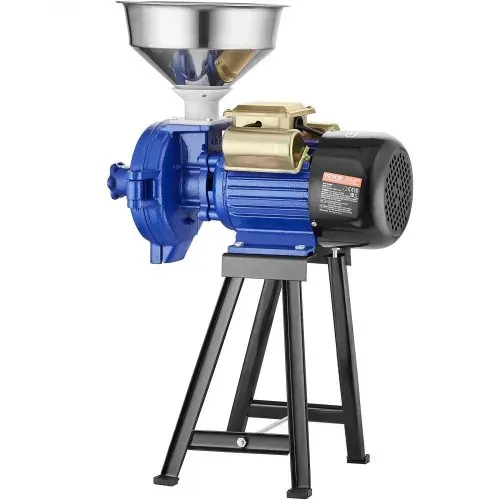 VEVOR elektrische Getreidemühle Gewürzmühlen 3 kW, kommerzielle Maismühle mit Trichter, Pulvermaschine mit einstellbarer Stärke, Hochleistungs-Futtermehl-Müslimühle, Weizenmühle, Trockenmühle – Bild 8