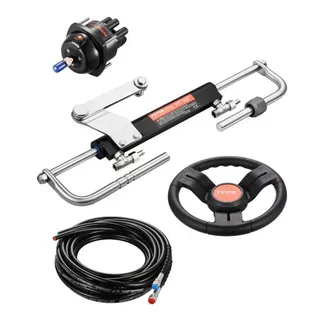 VEVOR 90 PS hydraulisches Außenborder-Lenkset, hydraulisches Bootslenksystem mit 342,9 mm Lenkrad, Steuerpumpe, Hydraulikzylinder und zwei 7924,8 mm Schläuchen für Einzelstation-Einmotorboote VEVOR 90 PS hydraulisches Außenborder-Lenkset, hydraulisches Bootslenksystem mit 342,9 mm Lenkrad, Steuerpumpe, Hydraulikzylinder und zwei 7924,8 mm Schläuchen für Einzelstation-Einmotorboote