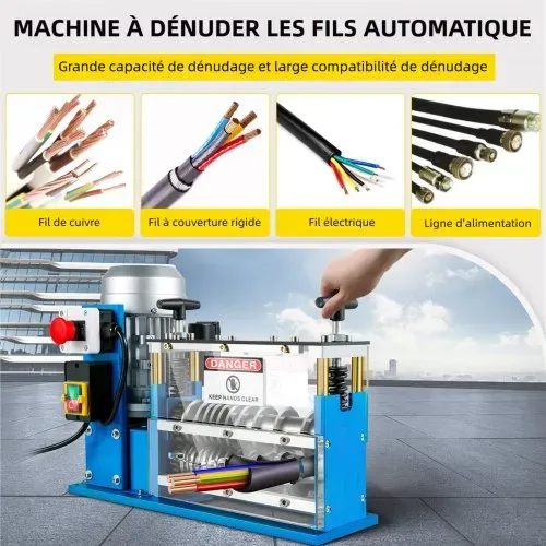 VEVOR Elektrische Abisoliermaschine, 370 W, 1,5 mm-38 mm, Kabelabisoliermaschine, Kabel Abisolierwerkzeug, 11 Kanäle 10 Klingen zum Recycling von Kupferdrähten/Entfernen, Isolierung aus Kunststoff VEVOR Elektrische Abisoliermaschine, 370 W, 1,5 mm-38 mm, Kabelabisoliermaschine, Kabel Abisolierwerkzeug, 11 Kanäle 10 Klingen zum Recycling von Kupferdrähten/Entfernen, Isolierung aus Kunststoff