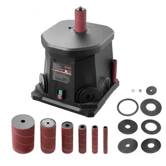 VEVOR Oszillierender Spindelschleifer, 2000 U/min Spindelschleifmaschine mit 6 Hülsen (12,7–76,2 mm), 15 mm Hub & Staubanschluss für die Möbelveredelung, Bastelschleifen, Heimwerker-Holzbearbeitung VEVOR Oszillierender Spindelschleifer, 2000 U/min Spindelschleifmaschine mit 6 Hülsen (12,7–76,2 mm), 15 mm Hub & Staubanschluss für die Möbelveredelung, Bastelschleifen, Heimwerker-Holzbearbeitung