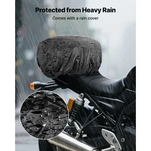 VEVOR Motorradhecktasche Rücksitztasche (22-34 L) mit wasserfester Regenabdeckung, Motorrad-Gepäckaufbewahrung, Gepäckträgertasche mit Riemen & elastischer Kordel, Motorradgepäck Schwarz – Bild 4