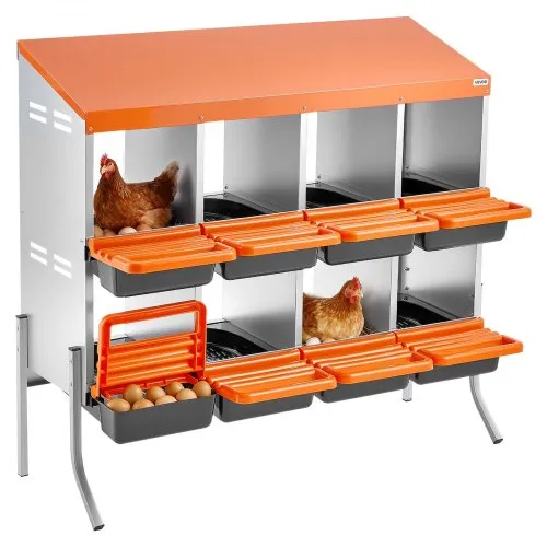 VEVOR 2-stöckiges Legenest 1060x525x990 mm, 8 Fächer, Hühnernest aus Metall mit Stützbeinen, Geflügelnester, Abrollnest, ideal für Hennen, Enten, Hühner & anderes Geflügel, Orange VEVOR 2-stöckiges Legenest 1060x525x990 mm, 8 Fächer, Hühnernest aus Metall mit Stützbeinen, Geflügelnester, Abrollnest, ideal für Hennen, Enten, Hühner & anderes Geflügel, Orange
