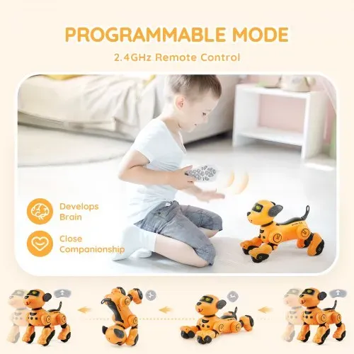VEVOR Ferngesteuertes Roboter-Hundespielzeug, 2,4 GHz RC-Hund, programmierbares intelligentes interaktives Roboter-Haustier für Kinder mit Folgefunktion, Berührungs- und Sprachsteuerung, singendes, tanzendes RC-Stunt-Spielzeug für Jungen und Mädchen ab 3 Jahren – Bild 4
