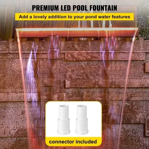 VEVOR Wasserfall 92 x 8 x 21 cm, Teich Wasserfall aus Acrylmaterial, Wasserfall und Bachlaufsets 8 m Netzkabel für Garden Wand, Mauer Gabione Teich Springbrunnen Bunte Streife, Wasserfontäne für Pool VEVOR Wasserfall 92 x 8 x 21 cm, Teich Wasserfall aus Acrylmaterial, Wasserfall und Bachlaufsets 8 m Netzkabel für Garden Wand, Mauer Gabione Teich Springbrunnen Bunte Streife, Wasserfontäne für Pool