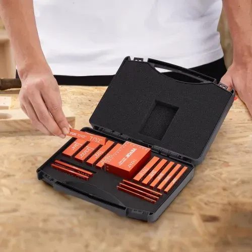 VEVOR Imperiale Setup-Blöcke 16-teilige Endmaße Höhenmesser Set ±0,001 Zoll (ca. 25 µm) Präzisionsstäbe Messblock-Set für Oberfräse und Tischsäge, Zubehör, Holzbearbeitung – Bild 7