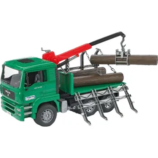 MAN Holztransport-LKW mit Ladekran und 3 Baumstämmen, Modellfahrzeug MAN Holztransport-LKW mit Ladekran und 3 Baumstämmen, Modellfahrzeug