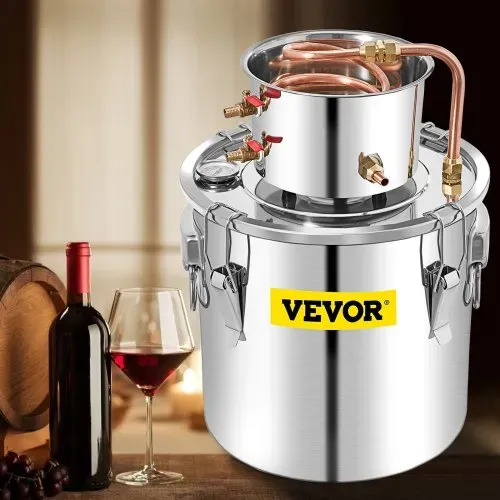 VEVOR Distillieranlage Moonshine, 50 L Wasser Alkohol Destillierer Moonshine Φ 40 x 40 cm Kesselfass-Größe, Moonshine Still Distiller mit zweifacher Temperaturregelung, Destilliergerät Alkohol – Bild 7