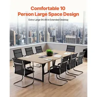 VEVOR Konferenztisch Besprechungstisch für 10 Personen 240 x 120 cm rechteckiger Seminartisch Meetingtisch Mehrzwecktisch Pausentisch mit Metallbeinen ideal für Büro Konferenzraum Braun VEVOR Konferenztisch Besprechungstisch für 10 Personen 240 x 120 cm rechteckiger Seminartisch Meetingtisch Mehrzwecktisch Pausentisch mit Metallbeinen ideal für Büro Konferenzraum Braun