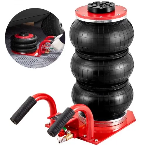 VEVOR Pneumatischer Wagenheber Triple Bag Air Jack 3 t, Dreifachbeutel-Luftheber 140-450 mm Hubhöhe Airbag-Luftwagenheber, 5 Minuten Hub Luftheber mit kurzem Griff, Wagenheber Rot Arbeitssparend VEVOR Pneumatischer Wagenheber Triple Bag Air Jack 3 t, Dreifachbeutel-Luftheber 140-450 mm Hubhöhe Airbag-Luftwagenheber, 5 Minuten Hub Luftheber mit kurzem Griff, Wagenheber Rot Arbeitssparend