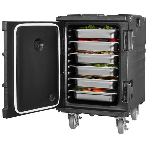 VEVOR Isolierter Speisenbehälterträger Warmhaltebox für Gastronomie 90 L, Speisenbehälter mit Schnalle, rollbarer Speisenbehälterträger, Lebensmitteltransportbox für Restaurant Kantine schwraz VEVOR Isolierter Speisenbehälterträger Warmhaltebox für Gastronomie 90 L, Speisenbehälter mit Schnalle, rollbarer Speisenbehälterträger, Lebensmitteltransportbox für Restaurant Kantine schwraz