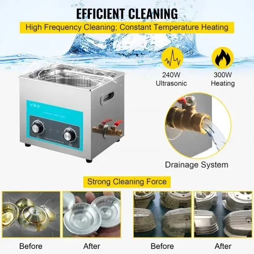 VEVOR Knob Control Ultrasonic Ultraschallreiniger 10L, Ultraschall Reinigungsgerät, Schmuckreiniger Ultraschall digitaler Ultraschallreiniger Ultraschallreinigungsgerät Brille Schmuck Reinigung – Bild 3