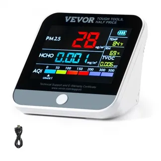 VEVOR Mini-Luftqualitätsmonitor 8-IN-1, professioneller Partikelzähler PM2.5 PM10 PM1.0, Formaldehyd, Temperatur, Luftfeuchtigkeit, TVOC AQI-Tester für Innen/Außen, Luftqualitätsmessgerät mit Alarmsch VEVOR Mini-Luftqualitätsmonitor 8-IN-1, professioneller Partikelzähler PM2.5 PM10 PM1.0, Formaldehyd, Temperatur, Luftfeuchtigkeit, TVOC AQI-Tester für Innen/Außen, Luftqualitätsmessgerät mit Alarmsch