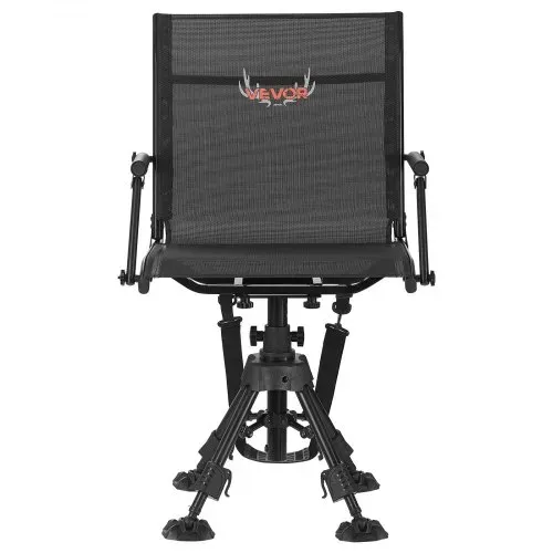 VEVOR Faltstuhl Campingstuhl Anglerstuhl mit Armlehnen & Stahlrahmen & verstellbarer Beine Klappstuhl Gartenstuhl (158 kg belastbar) 360° geräuschlos drehbar, für Picknick Garten Outdoor Angeln – Bild 8