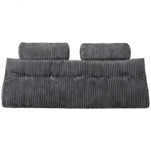 VEVOR Kopfteilkissen Keilkopfteilkissen Keilkissen (Queen Size) mit 2 Seitentaschen & 2 Kopfstützen, Bettkeilkissen mit waschbarem Flanelltuch, zum Lesen Spielen Arbeiten Grau (1510 x 205 x 530 mm) – Bild 9