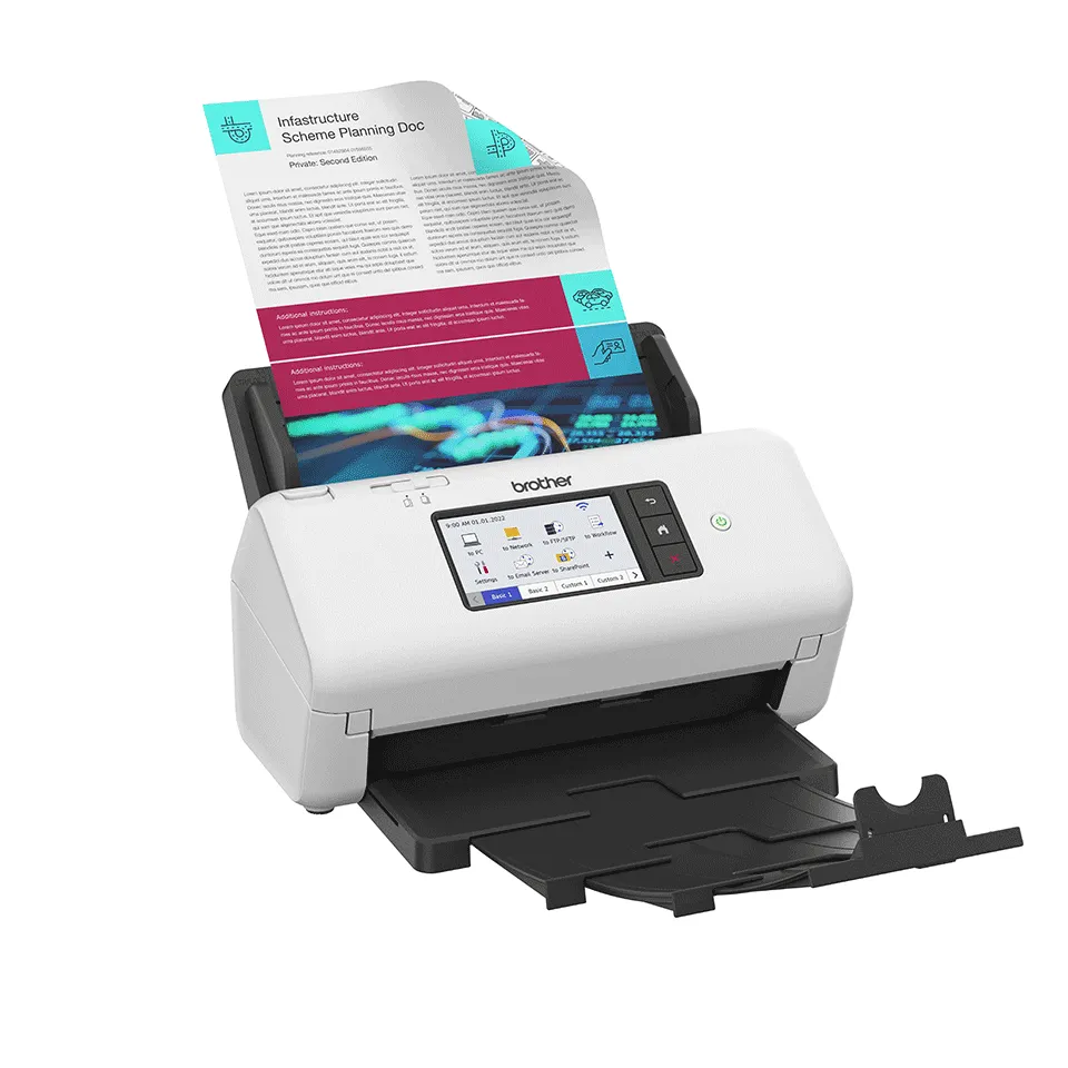 Brother ADS-4700W Scanner ADF + Bogenscanner 600 x 600 DPI A4 Schwarz, Weiß – Bild 2