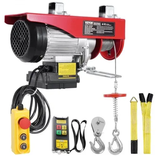 VEVOR Elektrische Seilwinde, 600 kg, Motorwinde mit 100 m kabelloser und 4,2 kabelgebundener Fernbedienung, 12 m Hubhöhe mit Einzelkabel, Einzel-/Doppelschlingen, Hebezeug für Garage, Lager, Fabrik – Bild 8