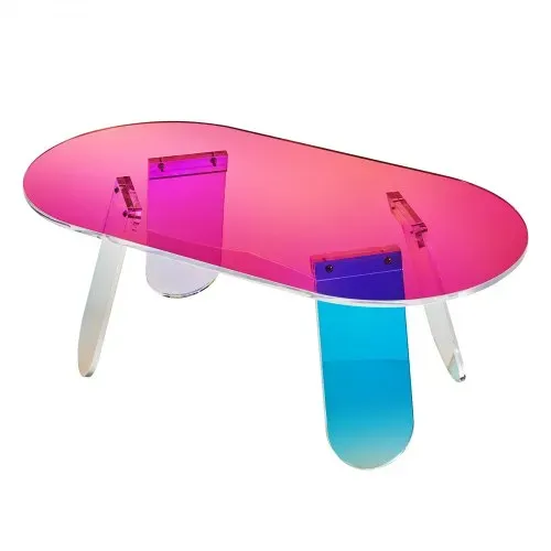 VEVOR Acryl-Beistelltisch 95 x 50 cm, Bunter Acryl-Beistelltisch Bartisch Leicht zu Reinigen, Acryl-Couchtish für Kaffee, Getränke, Essen, Snacks, Couchtisch für Wohnzimmer, Schlafzimmer usw. – Bild 8