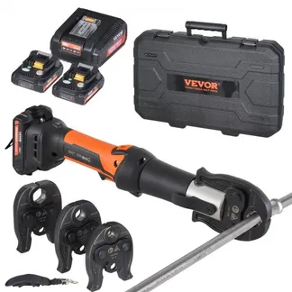 VEVOR Presswerkzeug und Akku-Set, Pro Presswerkzeug, elektrisches Rohrcrimpwerkzeug mit V15-, V22-, V28-Backen, Presswerkzeug-Set mit 2 Stück 18-V-2,0-Ah-Akkus, Schnellladegerät und Tragetasche VEVOR Presswerkzeug und Akku-Set, Pro Presswerkzeug, elektrisches Rohrcrimpwerkzeug mit V15-, V22-, V28-Backen, Presswerkzeug-Set mit 2 Stück 18-V-2,0-Ah-Akkus, Schnellladegerät und Tragetasche