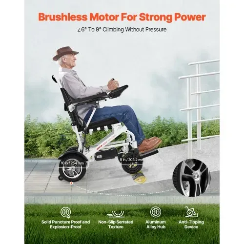 VEVOR Rollstuhl Elektrisch Faltbar, 136 kg, medizinischer Roller, 21 km Reichweite, Elektrorollstuhl, E-Rollstuhl mit tragbarem 53-cm-Sitz für Senioren & Behinderte, Leicht zu transportieren – Bild 4
