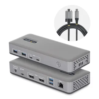 StarTech.com Dual Monitor USB-C Dockingstation, Dual 4K 60Hz DisplayPort MST Dock, 100W Power Delivery Laptop-Ladung, 1GbE, treiberlos, Multi-Monitor Dock, Windows StarTech.com Dual Monitor USB-C Dockingstation, Dual 4K 60Hz DisplayPort MST Dock, 100W Power Delivery Laptop-Ladung, 1GbE, treiberlos, Multi-Monitor Dock, Windows