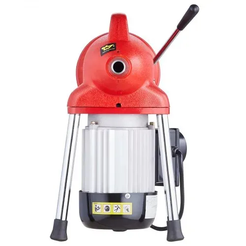 VEVOR Rohrreinigungsmaschine 120 Fuß x 5/8 Zoll, 370 W elektrische Rohrreinigungsspirale mit manueller Zuführung – mit 2 Stahlkabelabschnitten (120' x 5/8" und 23' x 3/8"), 7 Schneidern und CW/CCW-Steuerung für 1,6" bis 4" Rohre – Bild 10