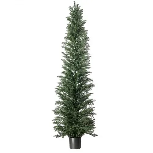 VEVOR Künstliche Pflanze 2 Stk. Künstliche Zypressen mit PP-Topf 2438mm, Dekopflanze für Balkon Büro Veranda Terrase Garten, UV-Beständig, Immergrüner Kunstbaum aus PE, Naturgetreu, Indoor & Outdoor – Bild 9