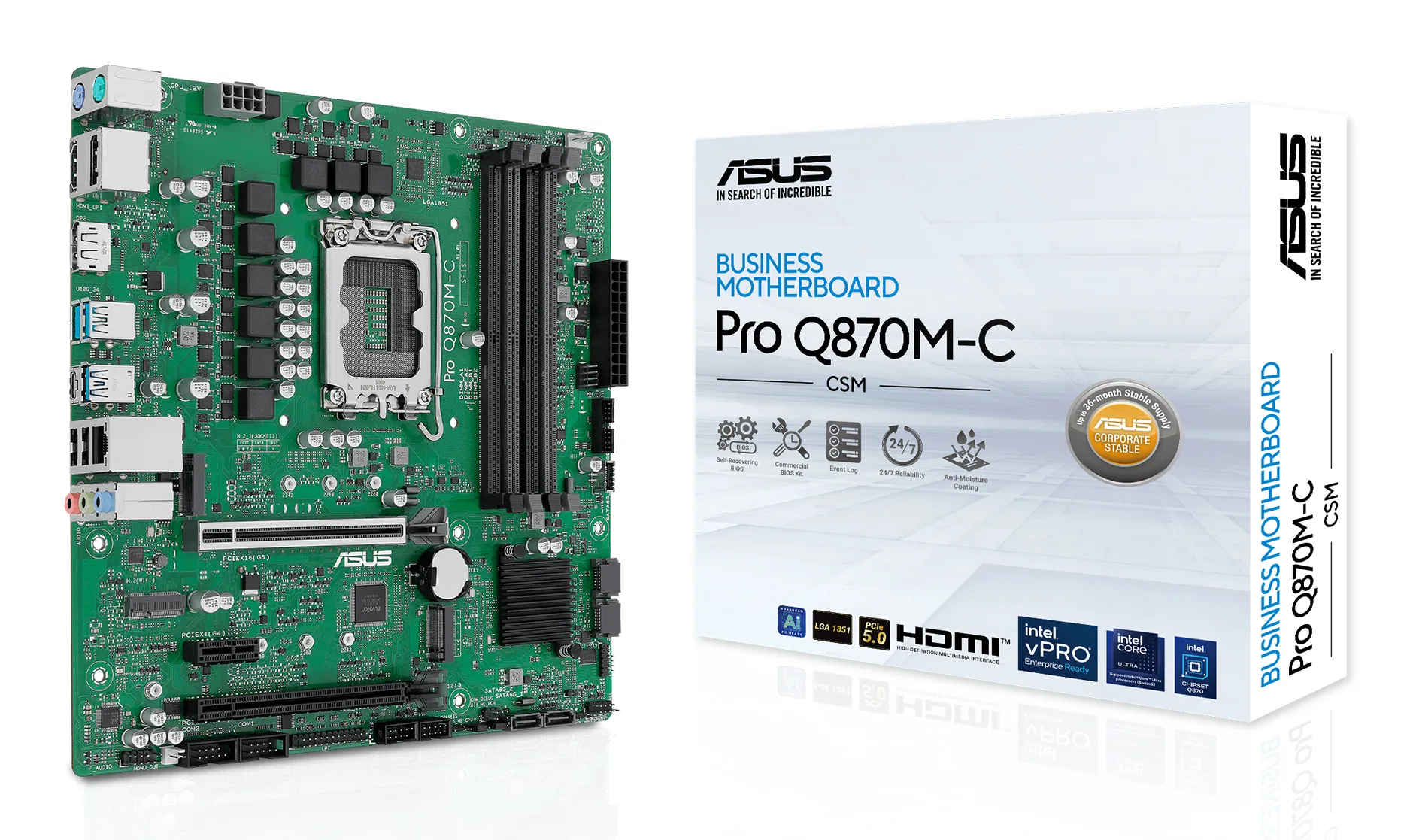 ASUS PRO Q870M-C-CSM Intel Q870 LGA 1851 (Socket V1) micro ATX ASUS PRO Q870M-C-CSM Intel Q870 LGA 1851 (Socket V1) micro ATX