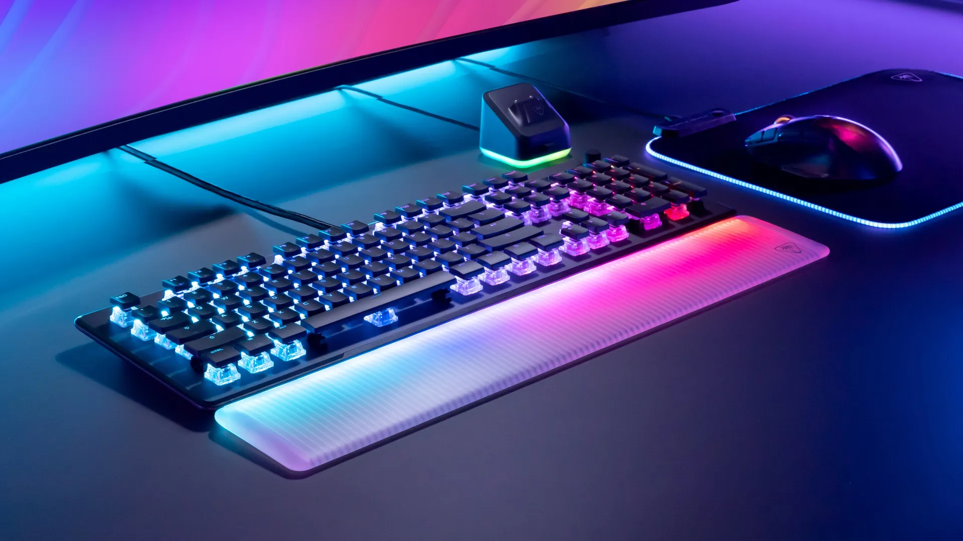 Turtle Beach Vulcan II Max – Optisch-mechanische PC-Tastatur, anpassbare RGB-Beleuchtung, Handballenauflage, lineare Titan II-Schalter, Aluminiumplatte – Schwarz – Bild 7