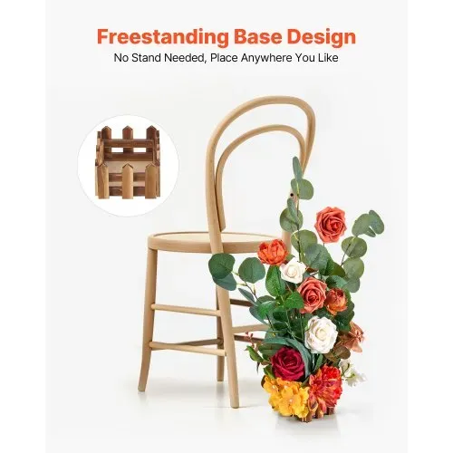 VEVOR Künstliche Blumenarrangements, 4 Stück, 450x250x250 mm Kunstblumendekorationen, orangefarbene Blumenmittelstücke für Hochzeiten, Zeremonien, Partys, Tisch-und Wohndekoration – Bild 3