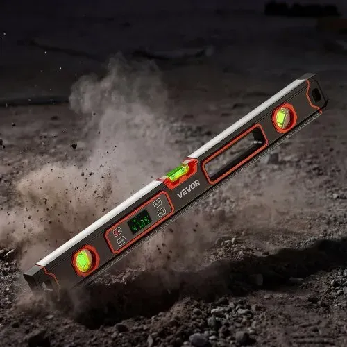 VEVOR Digitale Wasserwaage mit LCD-Display, 60 cm Richtwaage mit 3 Libellen 90°/45°/0°, Meganetische Maurerwaage mit IP54 Wasserschutz & 2 Batterien, 360° Messwerkzeug für Baustelle Hausrenovierung – Bild 7
