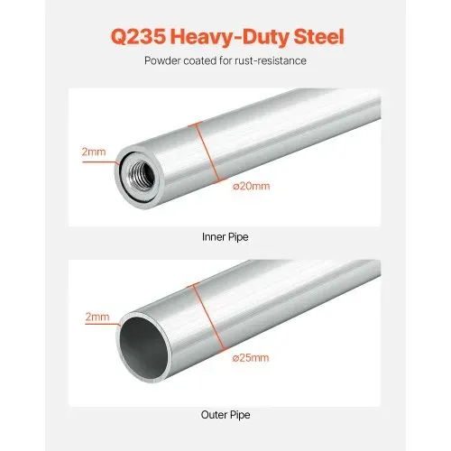 VEVOR Reifenregal Reifenständer Garagenregal zur Wandmontage 787-1440 mm verstellbar, Q235 Hochleistungs-Reifenlagerregal aus Stahl für Standardreifen (R355,6 bis R508 mm), max. Tragkraft 181 kg – Bild 5
