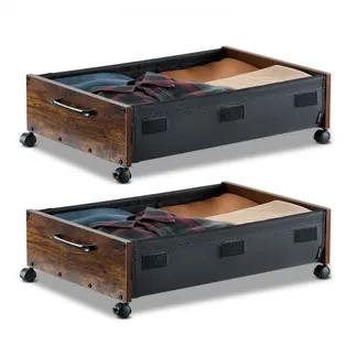VEVOR Unterbettkommode Unterbettaufbewahrungstasche 2 Stk. rollbar (650 x 460 x 180 mm) Unterbettbehälter mit feststellbaren Rädern, mobile Aufbewahrungsbox für Kleidung Schuhe Schlafzimmer VEVOR Unterbettkommode Unterbettaufbewahrungstasche 2 Stk. rollbar (650 x 460 x 180 mm) Unterbettbehälter mit feststellbaren Rädern, mobile Aufbewahrungsbox für Kleidung Schuhe Schlafzimmer
