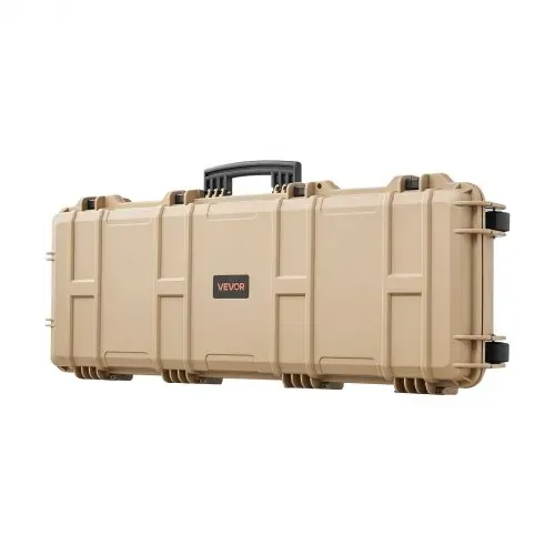 VEVOR Waffenkoffer mit Hartschale für Langwaffen, abschließbarer Gewehrkoffer mit vorgeschnittenen Schaumstoffen, Langwaffenkoffer Waffenaufbewahrung rollbar IP67 wasserfest, 108,9 x 39,2 x 15,5 cm Khaki – Bild 9
