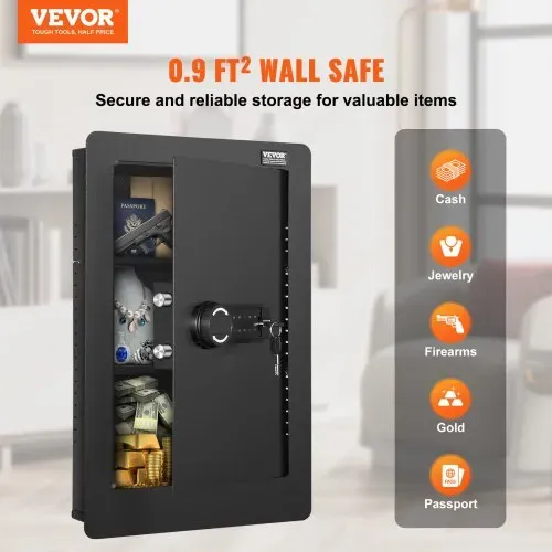 VEVOR 3-stufiger Waffentresor Wandtresor Safe, 3 herausnehmbaren Regalen 6 Schlüsselhaltern LED-Licht Vibrationsalarm, Tastenfeld und Schlüssel, für Langwaffe Pässe Schmuck Bargeld wichtige Dokumente VEVOR 3-stufiger Waffentresor Wandtresor Safe, 3 herausnehmbaren Regalen 6 Schlüsselhaltern LED-Licht Vibrationsalarm, Tastenfeld und Schlüssel, für Langwaffe Pässe Schmuck Bargeld wichtige Dokumente