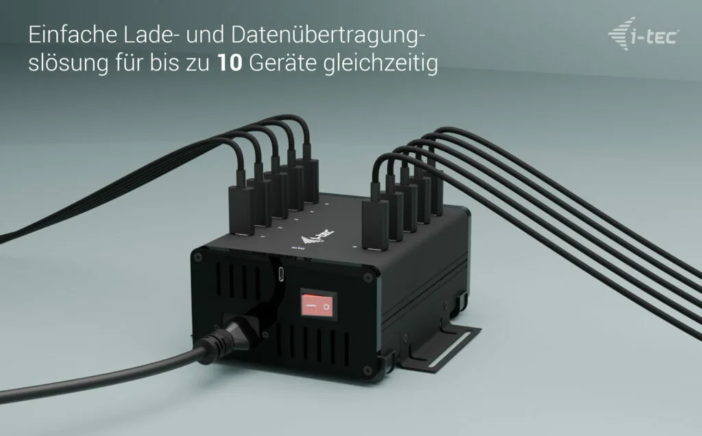 i-tec USB-C/USB-A Metal Charging + data HUB, 15W per port, 10x USB-C – Bild 6