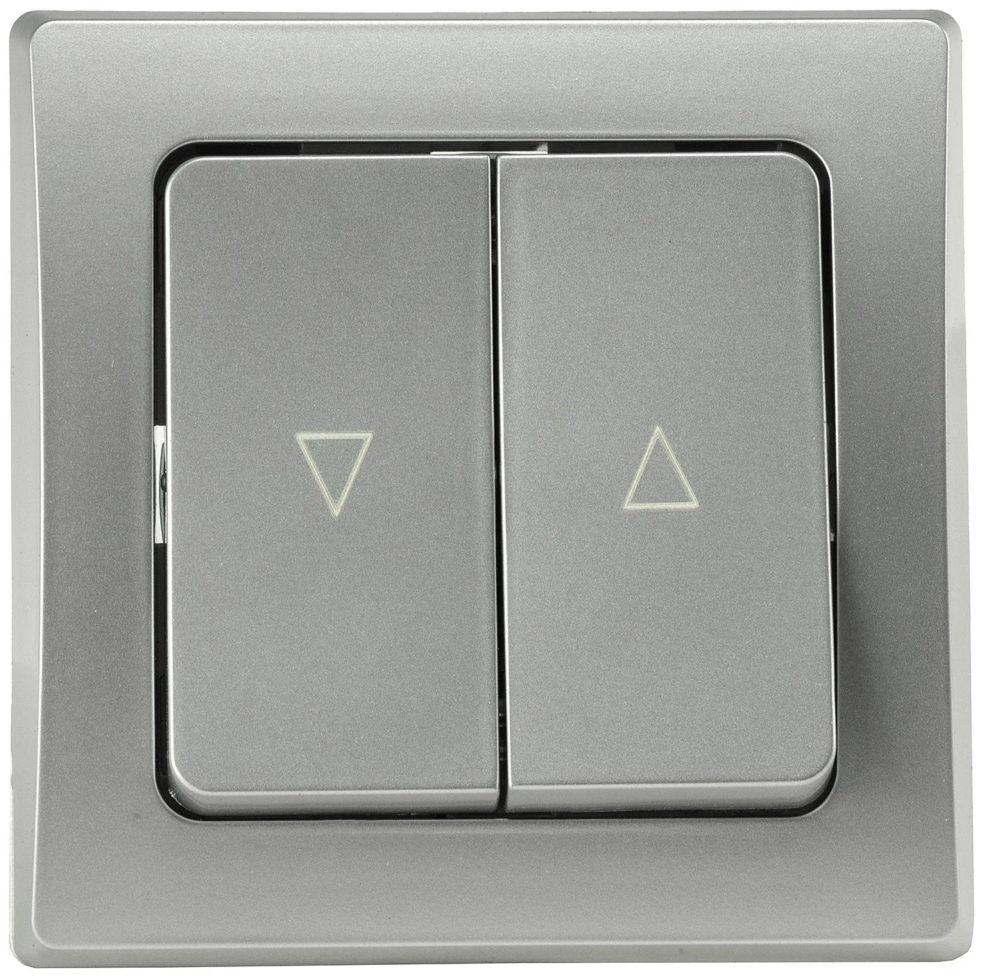 DELPHI Jalousien-Steuerung Hoch/Runter Taster, inkl. Rahmen, UP, silber DELPHI Jalousien-Steuerung Hoch/Runter Taster, inkl. Rahmen, UP, silber