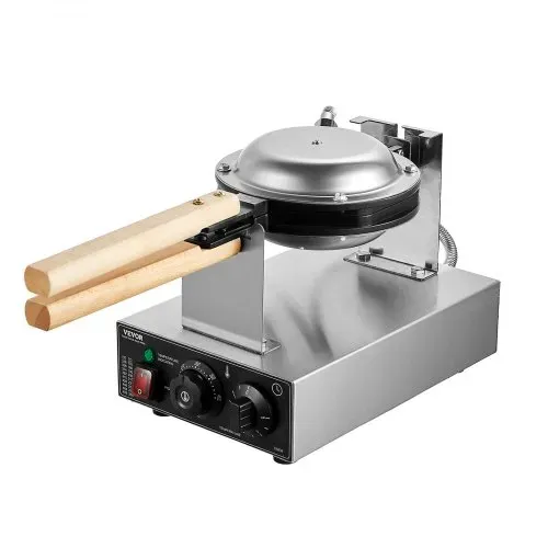 VEVOR kommerzieller Bubble-Waffelmaker Eierpfannkuchenmaschine 1400 W, Waffel Maker aus Edelstahl mit antihaftbeschichteter Backfläche, Temperatur- und Zeitregelung, für Restaurant Bäckerei Snackbar – Bild 9